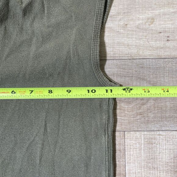Army Green Faded Glory Y2K Ribbed Knit Tank Top Women's Size Small - Picture 6 of 8
